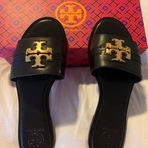 Tory Burch black leather sandals